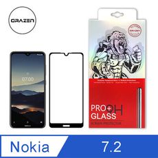 【格森GRAZEN】NOKIA 7.2 滿版 鋼化玻璃(黑)
