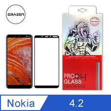 【格森GRAZEN】NOKIA 4.2 滿版 鋼化玻璃(黑)