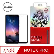 【格森GRAZEN】紅米 NOTE6 PRO 滿版 鋼化玻璃 (黑)