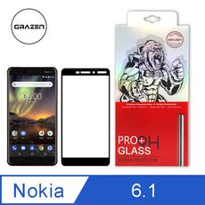 【格森GRAZEN】NOKIA 6.1 滿版 鋼化玻璃(黑)