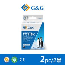 【G&G】for EPSON T774100 (140ml) 黑色防水相容連供墨水超值組(2黑)