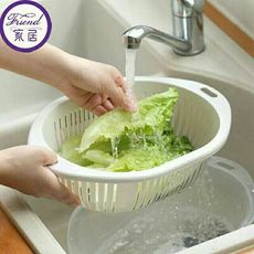 廚房便利瀝水盆 雙層洗菜籃、水果籃