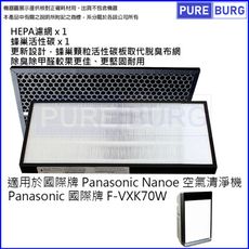 適用【PANASONIC國際牌15坪F-VXK70W F-VC70XK】HEPA空氣濾網組+活性碳