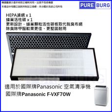 【適用PANASONIC國際牌】HEPA濾網+活性碳濾芯適用15坪F-VXF70W