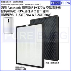 適用Panasonic國際牌F-PXT70W空氣清淨機高效HEPA活性碳2合1濾網