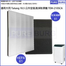 適用大同Tatung 10.5公升TDH-210SCA 空氣清淨除濕機二合一替換用HEPA濾網濾心
