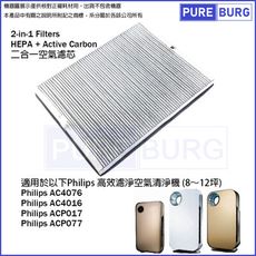 【適用Philip飛利浦】高效濾淨AC4016 AC4076 空氣清淨機HEPA替換濾網濾心含活性碳