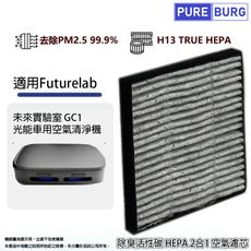 適用於Future Lab未來實驗室 GC1 光能車用空氣清淨機除臭活性碳HEPA 2合1濾網濾芯