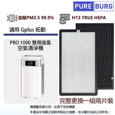 適用Gplus G-plus拓勤PRO-1000 PRO1000雙側進風空氣清淨機活性碳HEPA濾網