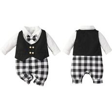寶寶西裝 滿月禮服 包屁衣套裝 紳士包屁衣 男寶 嬰兒禮服 西裝連身衣-雪倫媽咪屋