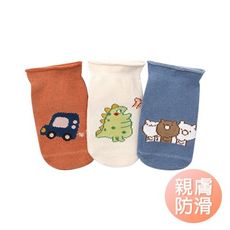 3雙入童襪-滿版底膠防滑襪 嬰兒襪 捲邊鬆口寶寶襪-雪倫媽咪屋