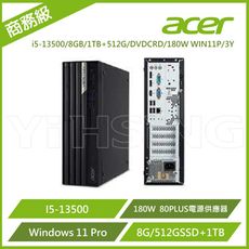 Acer 宏碁 商務桌電 VX4715G i5-13500/8GB/1TB+512G/DVDCRD/