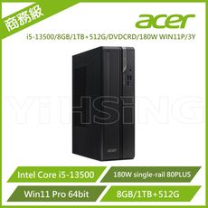 Acer 宏碁 商務桌電 Veriton  i5-13500/8GB/1TB+512G/DVDCRD