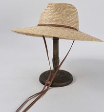 夏季新款皮帶綁帶麥稈草帽 海邊渡假防曬大檐草帽 紳士帽 遮陽帽