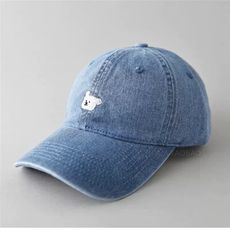 小狗刺繡牛仔棒球帽 男女款可愛休閒百搭鴨舌帽遮陽運動帽老帽