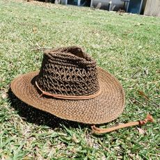 西部牛仔手工紙草帽牛仔帽 男女款戶外出遊海邊沙灘帽 防曬遮陽帽子