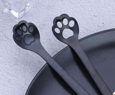 【簍空款貓湯匙】不鏽鋼 貓爪立體湯匙 立體造型 猫咪 湯匙 茶匙 咖啡匙 甜點勺 小湯匙 餐具