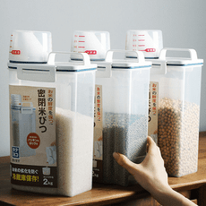 【STAR CANDY】日式儲物罐米桶 2.5L 米桶 米箱 收納罐 儲物罐 帶蓋 量杯手提密封罐
