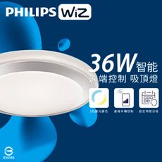 【PHILIPS飛利浦】LED 36W 調光調色 WiZ 慕心智慧照明 霧面銀 智能 吸頂燈