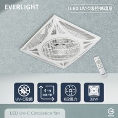 【EVERLIGHT億光】32W 14吋 輕鋼架 空調空氣除菌 LED紫外光 UV-C遙控循環扇