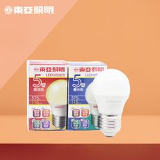 【東亞照明】LED燈泡 5W 白光 黃光 E27 全電壓 LED 球泡燈 另有 9W 12W