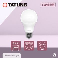 【大同TATUNG】LED燈泡 14W 白光 黃光 E27 全電壓 LED 球泡燈