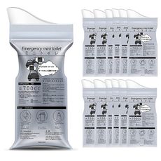 PUSH!戶外休閒用品應急尿袋12入附遮羞布戶外登山方便移動廁所小便男女老少兼用車用尿袋J28