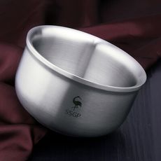 PUSH!餐具304不鏽鋼碗防摔防燙飯碗雙層加厚泡麵碗湯碗(15.5CM)E108-1