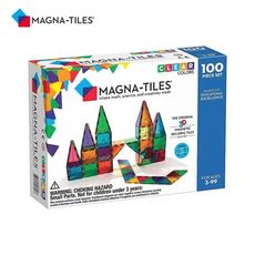 Magna-Tiles 彩色透光磁力積木100片【佳兒園婦幼生活館】