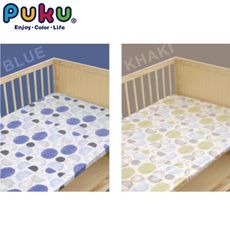 Puku 藍色企鵝 樂眠超柔床包-卡其/灰藍【佳兒園婦幼生活館】