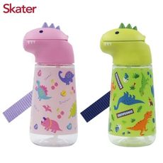 Skater 恐龍吸管水壺(420ml)-綠色/粉色【佳兒園婦幼生活館】