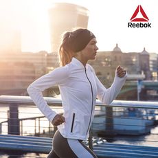 Reebok-舒適吸汗寬版運動髮帶(黑)
