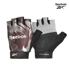 Reebok-速乾透氣健身手套(迷彩灰)