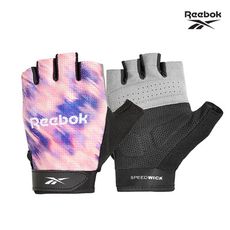 Reebok-女用速乾健身手套(迷幻粉)