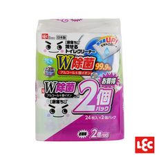 日本LEC【激落君】日製廁所W除菌去污擦拭巾24枚2包入-快速出貨