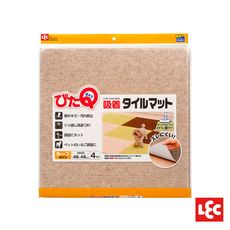 日本LEC-【日本LEC】吸附水洗地墊45x45cm-4枚入(米色)