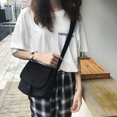 日系 復古 小包 單肩斜肩 簡約 小方包 帆布包 斜挎包(B57)