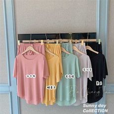 薄款 舒適 睡衣 休閒 冰爽 皇后 居家服 套裝(E285)