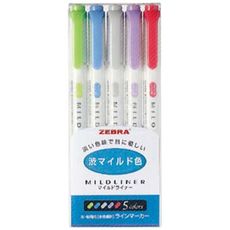 ZEBRA斑馬 MILDLINER WKT7-NC	雙頭螢光筆冷澀系5色組