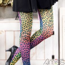 AMISS 獨家日系經典造型褲襪-微透美感-漸層豹紋