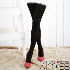 AMISS 歐美手工網印染色褲襪-波浪曲線