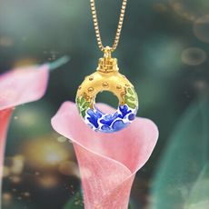 牡丹情緣香氛項鍊（藍）疫商品 ，滴入可抑菌精油，抑菌芬芳相隨！