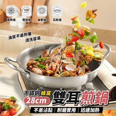 28cm不鏽鋼蜂窩雙耳煎鍋