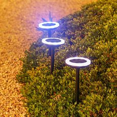 【改好 預售】太陽能LED旋轉彩光庭院地插草坪燈