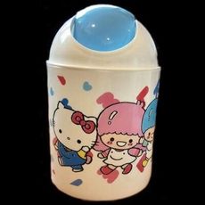 三麗鷗 hello kitty 圓形垃圾桶 正版授權 收納盒收納桶 車用垃圾桶 辦公室