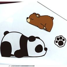 可愛熊貓車貼 卡通熊貓 搞笑熊貓 汽車貼紙 遮刮痕
