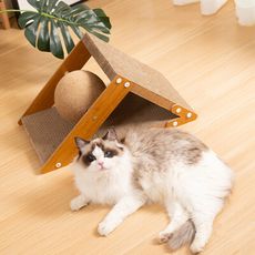三角劍麻球抓板 貓抓板 好抓貓抓板 貓玩具 貓咪用品 貓磨爪 劍麻球 瓦楞紙 多角度貓抓板 貓抓