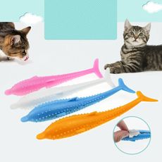 貓咪潔牙棒 海豚貓薄荷潔牙玩具 木天蓼 玩耍磨牙去毛球 魚造型 磨牙玩具 潔牙棒 貓薄荷