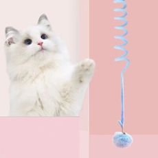 彈簧吊掛鞦韆毛球 毛球彈簧貓咪玩具 貓咪自嗨 彈簧球 貓玩具 寵物玩具 黏貼逗貓球 自嗨玩具 鈴鐺球