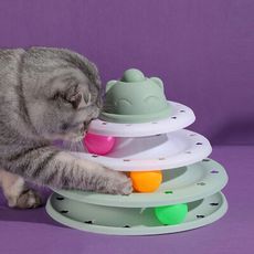 三層軌道貓咪益智轉盤 三層逗貓盤 三層軌道轉盤 益智轉盤 貓咪旋轉盤 貓咪玩具 貓玩具 貓咪遊戲盤